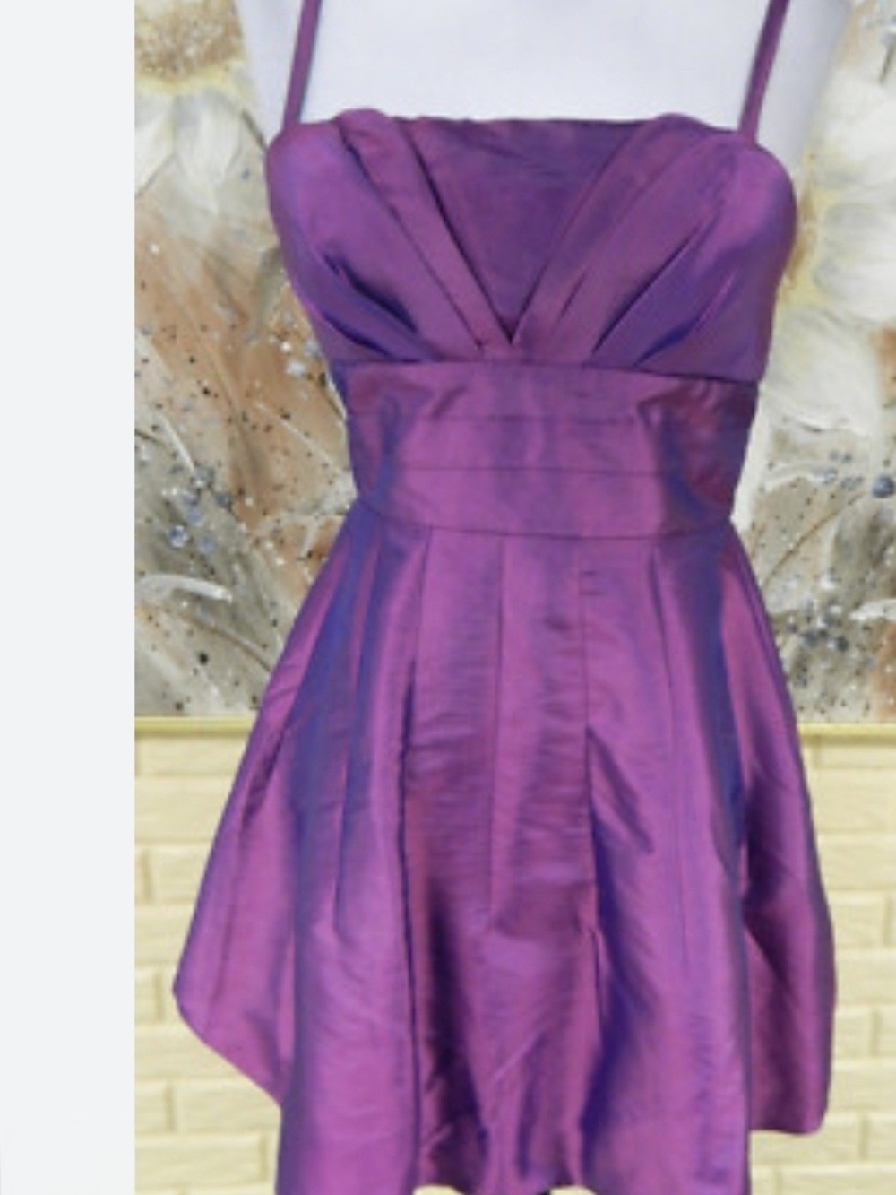 ELEGANT TWENTY ONE DRESS MEDIUM LUMINOUS MAGENTA SHORT DRESS / SPAG.STRAPS